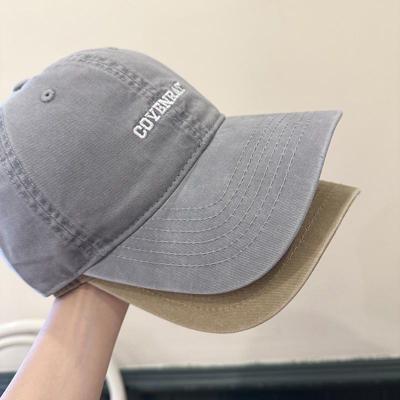 Простая хлопковая бейсболка с вышивкой букв для стильных парных образов на улице, маленькая бейсболка с широкими полями для мужчин