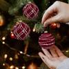 12Pcs Velvet Christmas Balls Bulk Retro Flocked Christmas Tree Ball Ornaments Plastic Balls Xmas Decorative Hanging Ornaments