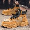 Men's Shoes Autumn 2024 New High-top Tooling Boots Men's Trend Versatile Thick-soled Sports Heightening Outdoor Martin Boots
