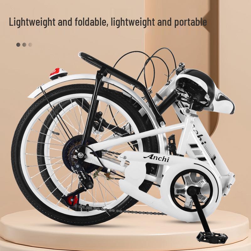 20-inch Folding Student Bicycle, Single/Variable-Speed, Portable Pedal Bike for Middle School Students