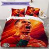 C Ronaldo Pattern Bedding uilt Set uilt Cover Pillowcase Home Decoration Birthday Gift (1 * duvet cover + 2 * pillowcase without core)