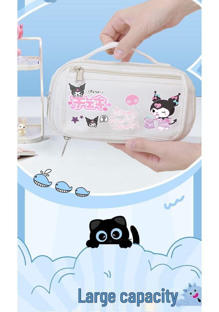 Пенал большой емкости Kuromi Collaboration для девочек начальной школы - Милая и портативная коробка для канцелярских принадлежностей