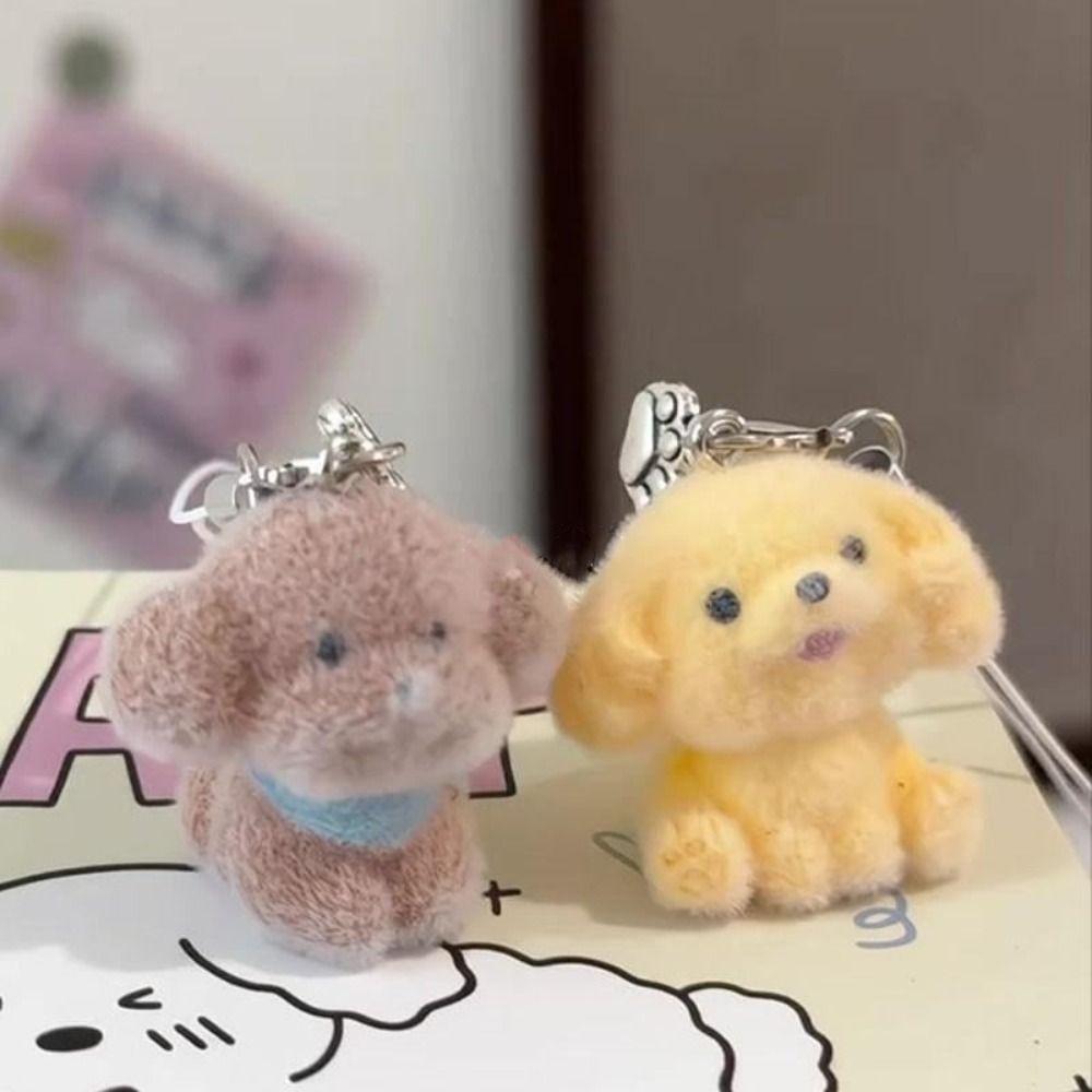 Брелок для ключей с изображением собаки, пушистой куклы, кролика, 3D-подвески для телефона, автомобильного брелока в виде животного