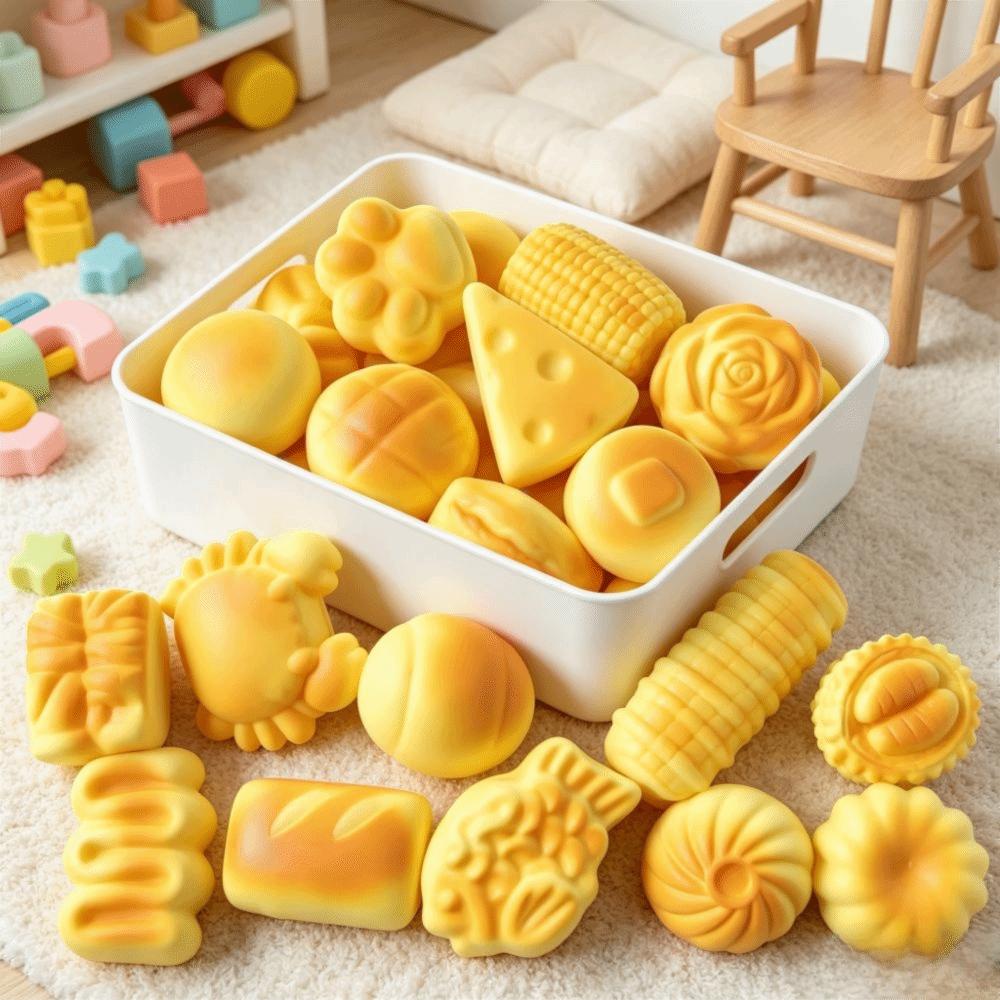 Soft Fake Bread Toy Squeezing Sensory Fidget Toy Shapeable Simulated Bread Toy Kids Gifts