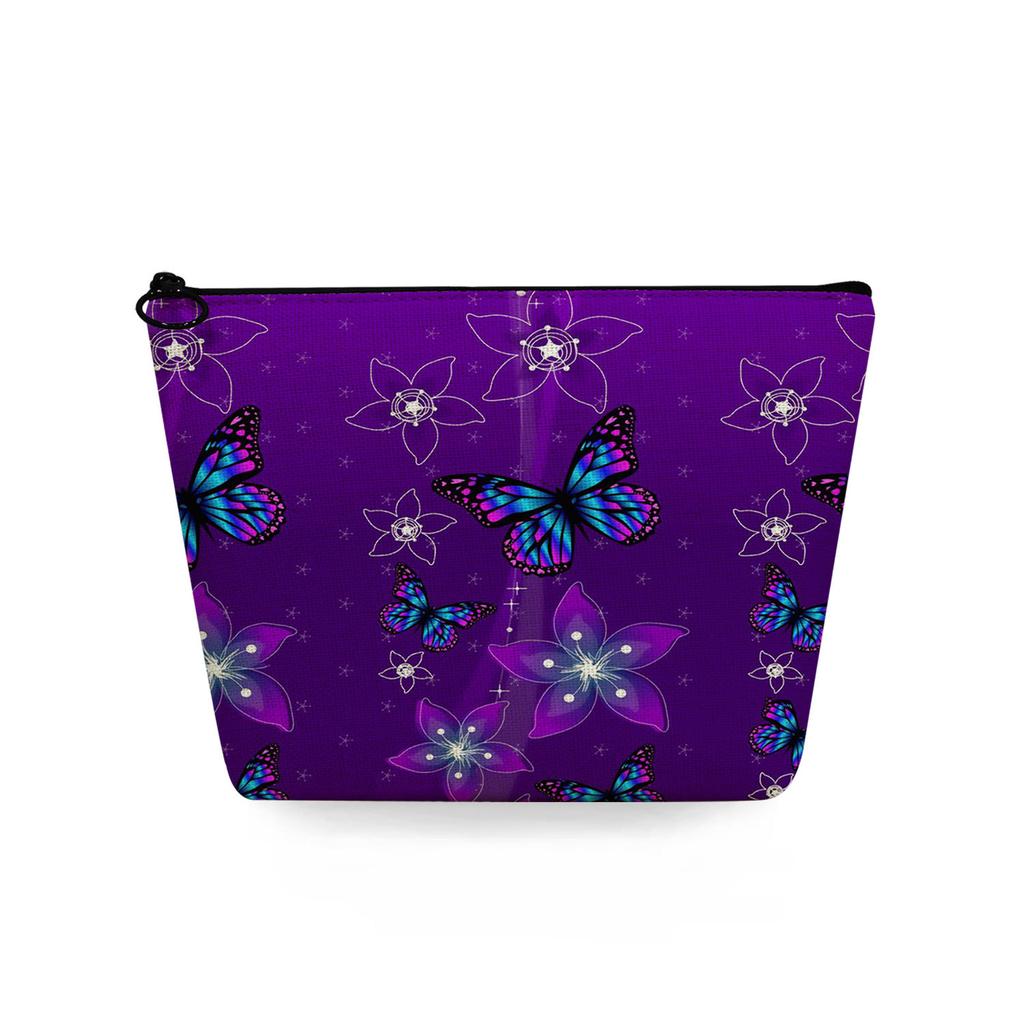 Women Butterfly Print Cosmetic Bag Toiletries Organize Travel Storage Case 6722 KTB