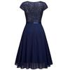 Women's Swing Dresses Sequin Round Neck Short Sleeves A Line Dress Chiffon Skirt Cocktail Party Evening Wedding Guest Outfits Bridesmaid Wear