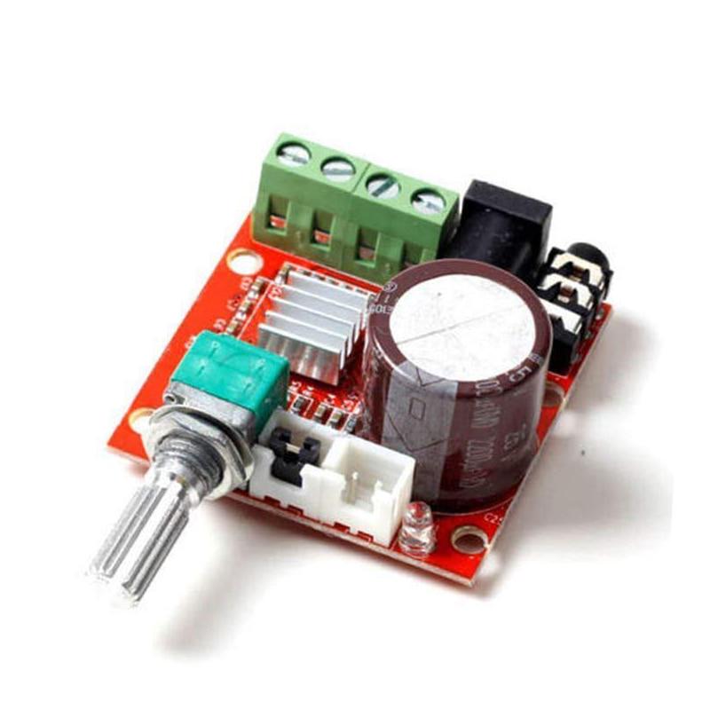 10 Вт + 10 Вт PAM8610, мини-аудио усилитель мощности, плата модуля, ручка регулировки громкости, класс D, 7,5 В-15 В постоянного тока