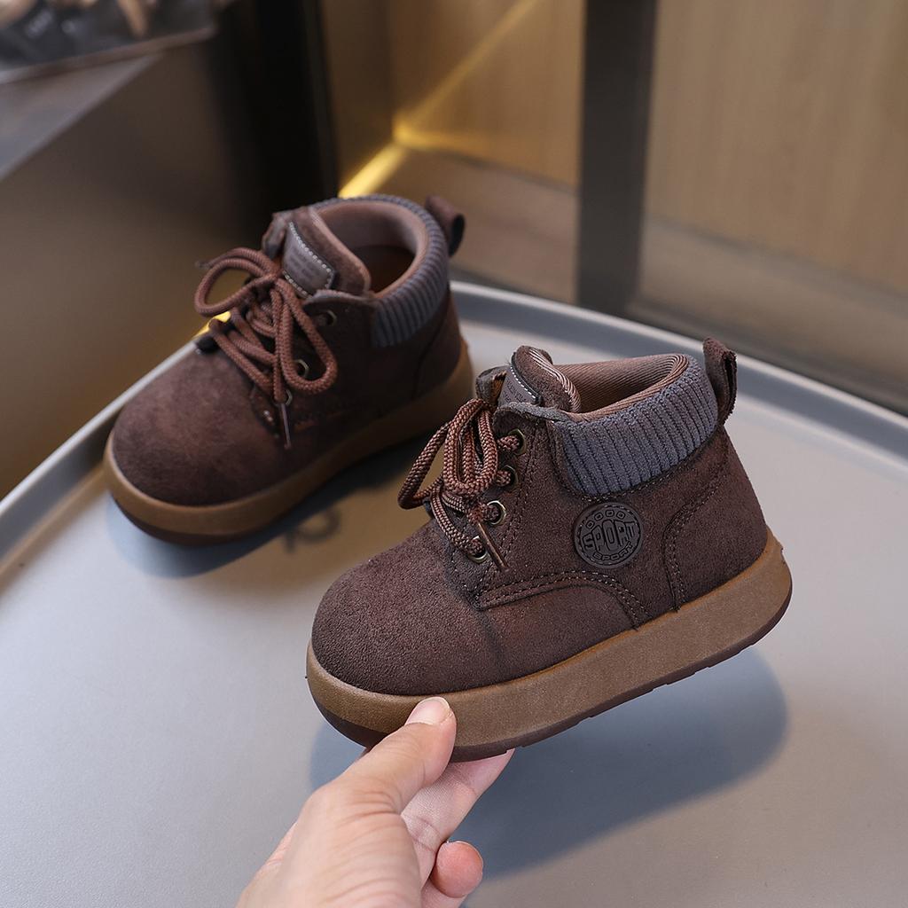 Детские короткие ботинки 2025 осень новые мальчики британский стиль ботинки Мартин девочки ретро кожаные ботинки детская мода одинарные ботинки