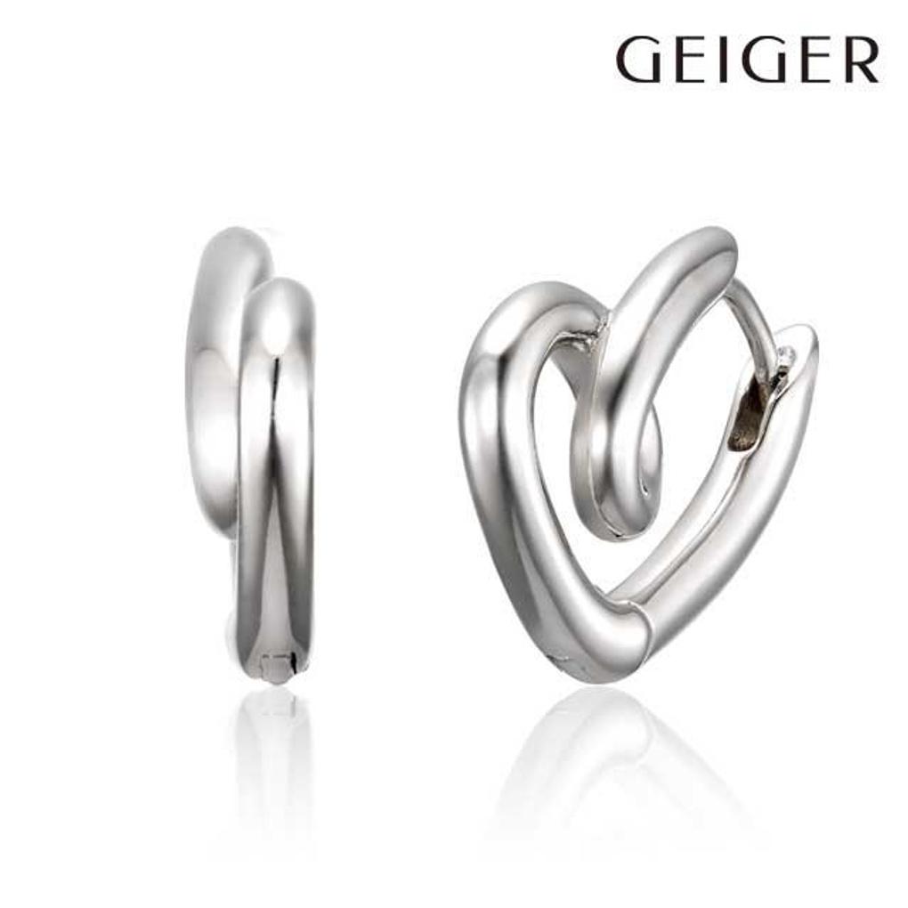 Серебряные Серьги-Гвоздики GISVEE148 с Двумя Линиями и Боковым Сердечком