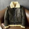 Winter Thickened Retro Wool Classic B3 Genuine Leather and Fur Integrated Lamb Fur Men's Large Size Genuine Leather Jacket