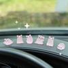6Pcs/Set Car Center Console Resin Noctilucent Pig Doll Ornament Car Rearview Mirror Decoration Bicycle Auto Interior Accessories