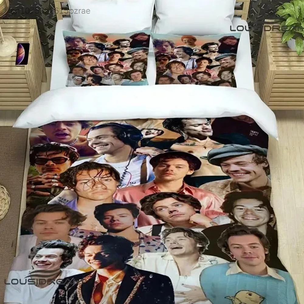 Постельное белье H-Harry-Styles Комплекты Постельных Принадлежностей Изысканный Комплект Постельного Белья Пододеяльник Комплект Покрывал Постельное Белье Роскошный Подарок на День Рождения