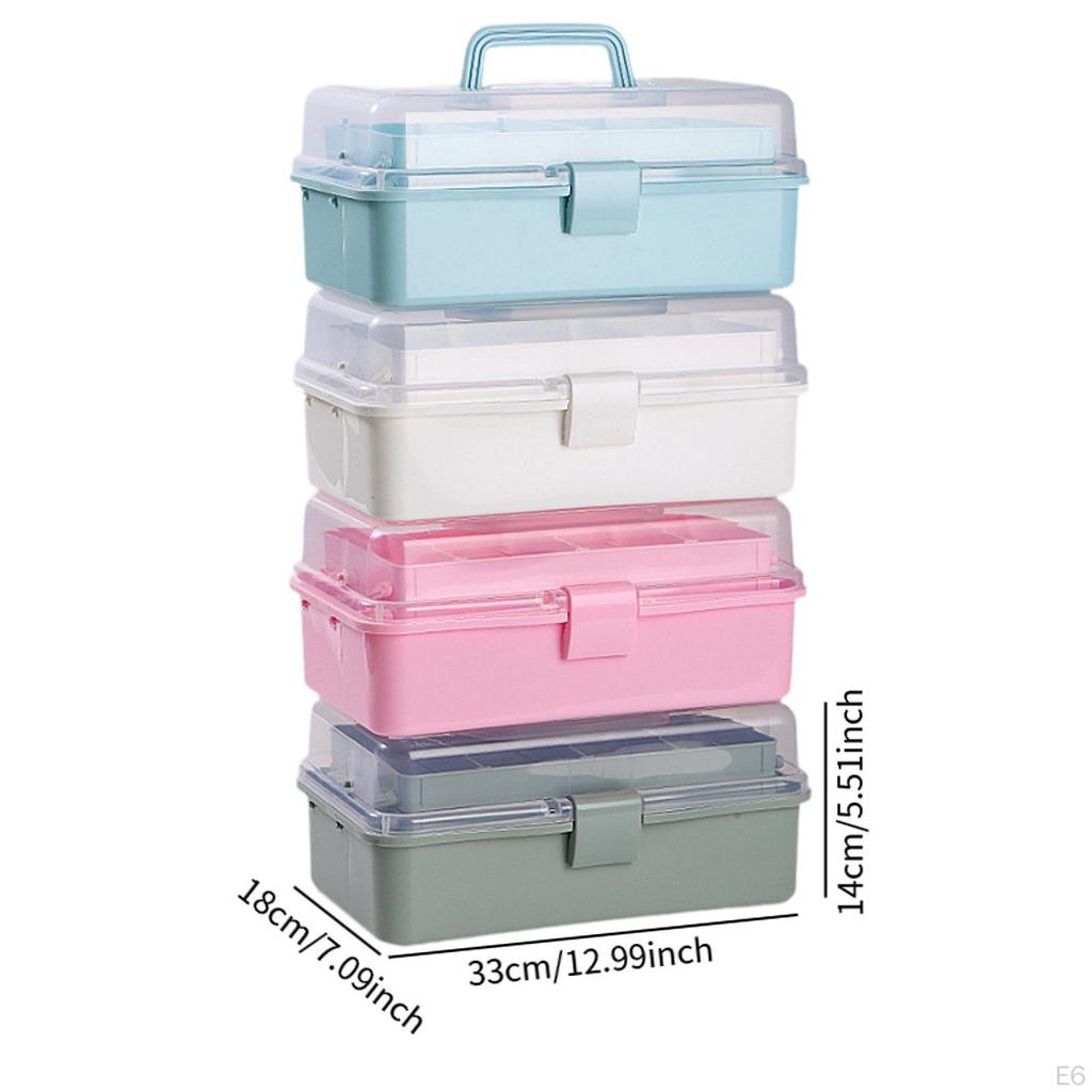 3 Layer Storage Box Craft Organizer Accessories Stackable Multifunction Caddy Portable Tackle