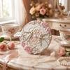 Vintage Makeup Mirror Emboss Flower Pattern Pocket Mirror Exquisite Chinese Style Mirror  Female