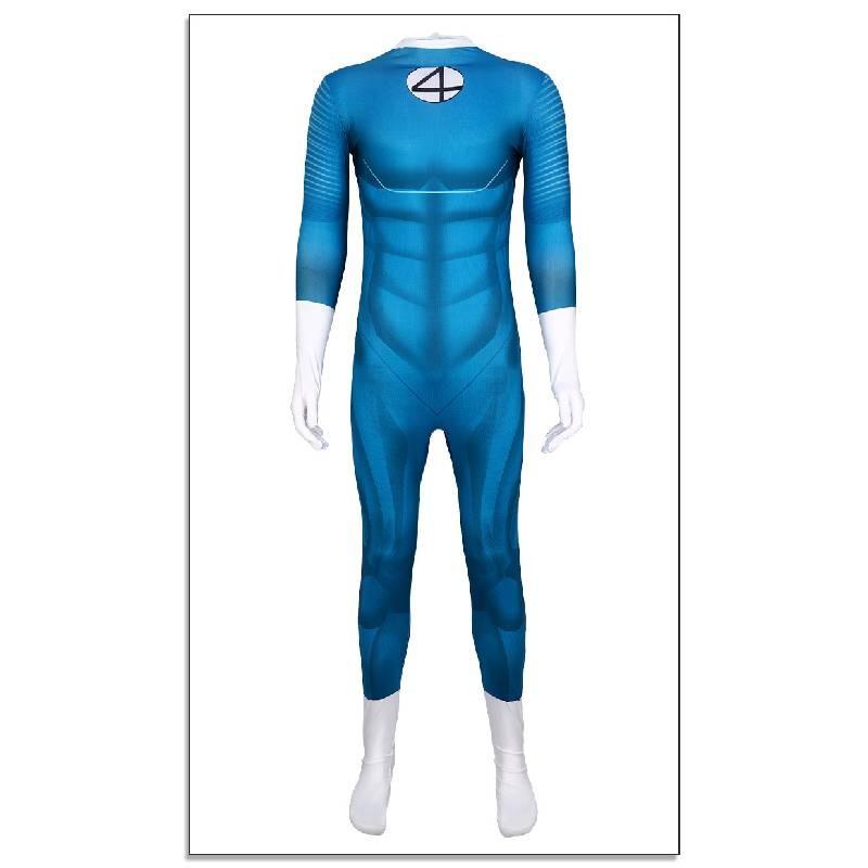 Stylish Blue Amazing Four Heroes Costume Jumpsuit Cosplay Outfit For All Genders