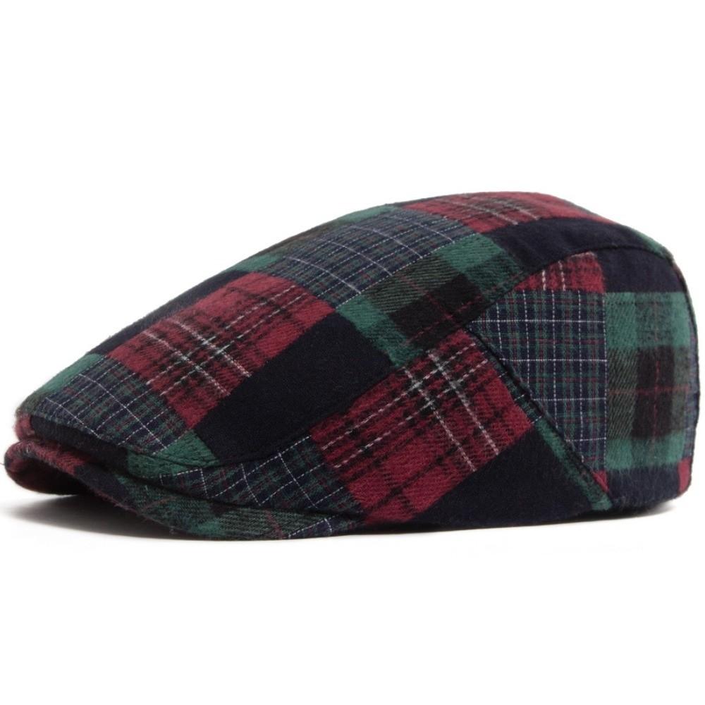 Fashion Big Plaid Patchwork Beret Retro Style Casual Style Flat Cap Hip Hop Design Newsboy Hat For Spring Autumn