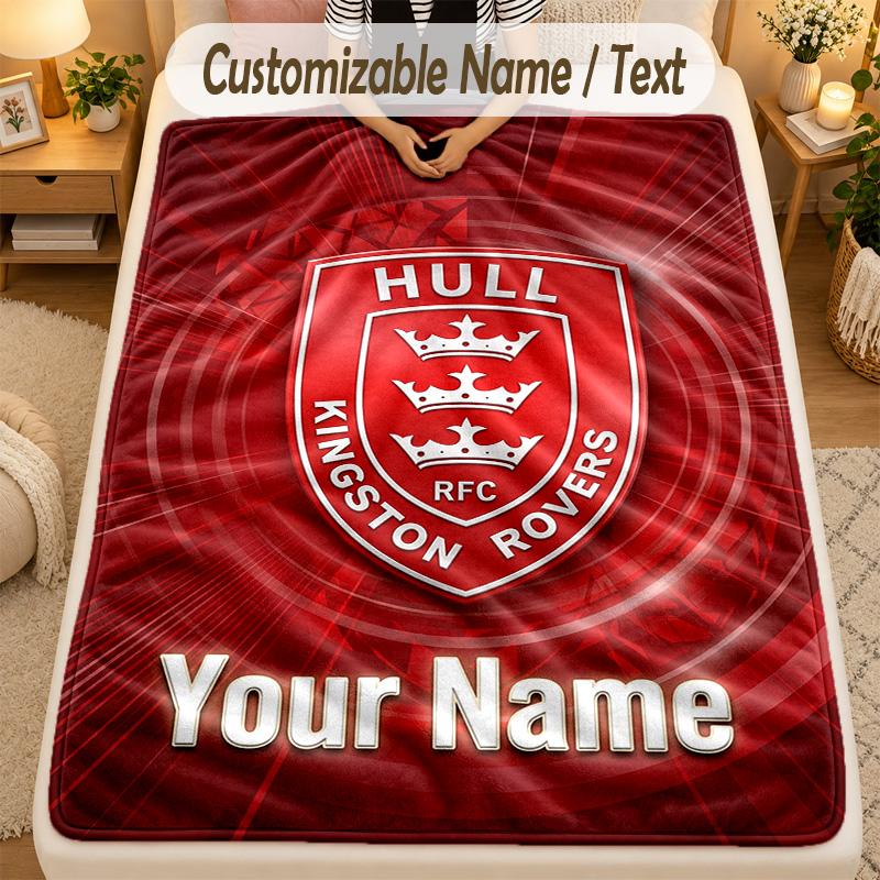 Flannel BlanketHull KR Custom Name Text Personalized Soft Warm Throw Blanket Home Decor Gift