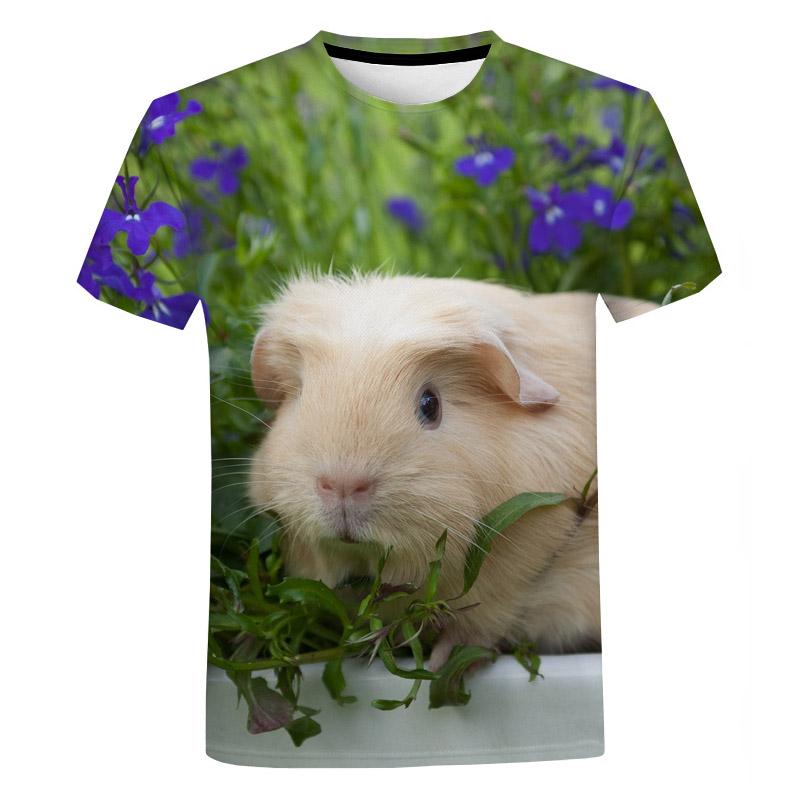 Мужская, женская и детская футболка с 3d принтом в виде животных, милая морская свинка, новые летние модные дышащие легкие спортивные футболки