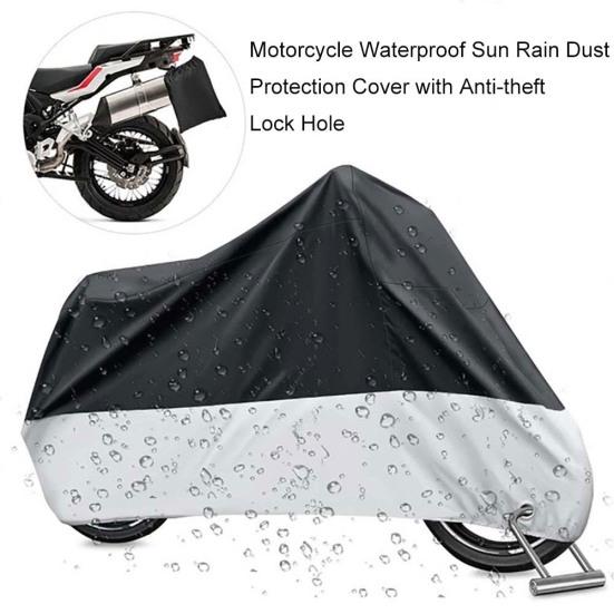 Motorcycle Waterproof Sun Protection Cover Rain Dust Anti-theft with Lock Hole