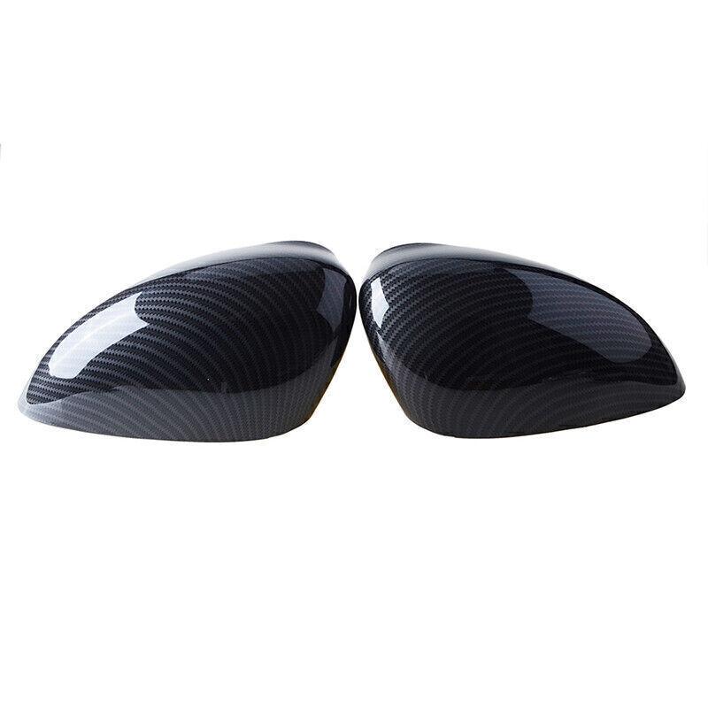Pair Fits Ford Fiesta 2011-2017 Side Rear View Mirror Cover Trim Carbon Fiber