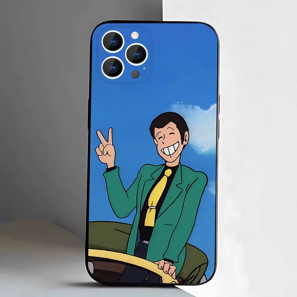 Чехол для телефона с аниме L-Люпен III для iPhone 17,16,15,14,13,12,11,Pro,XS,Max,XR,Plus,E,SE4,Mini Черный Мягкий Чехол