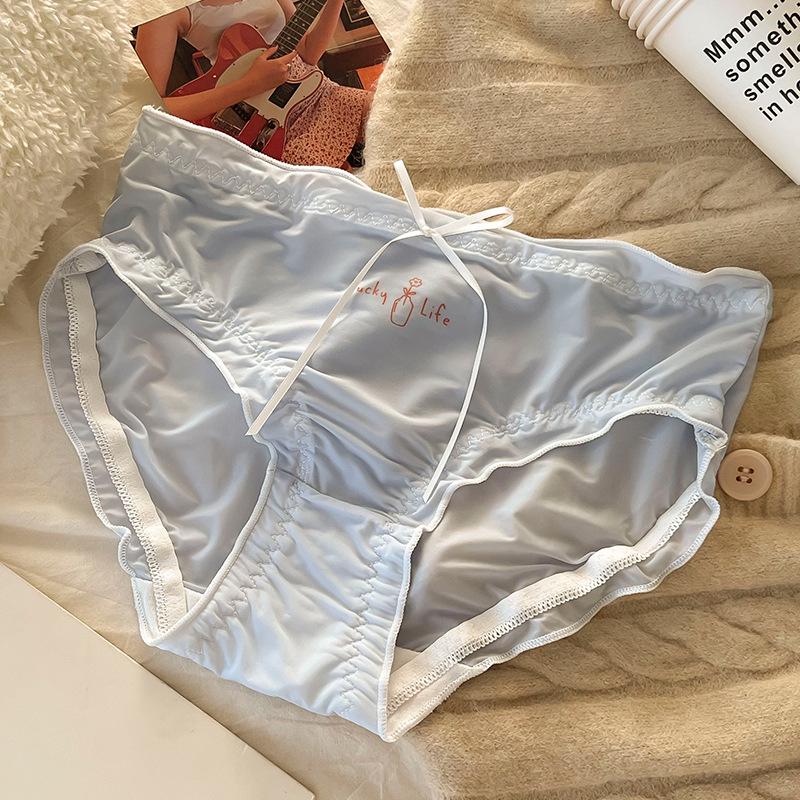 Женское нижнее белье из шелка и хлопка Ice Silk & Cotton - летнее, антибактериальное, дышащее, средняя талия, большой размер