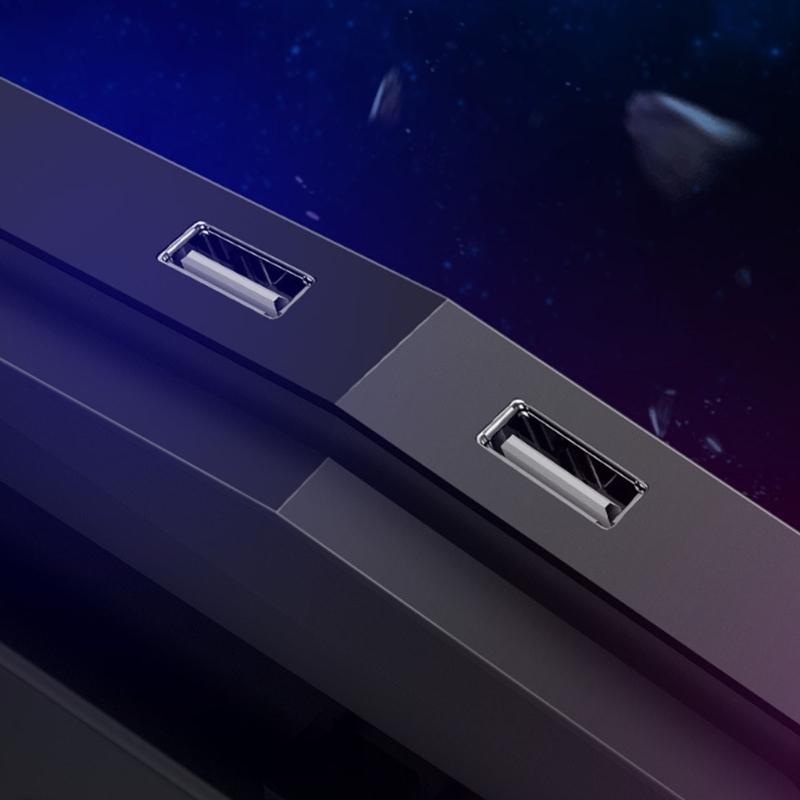 K0AC Кулер для ноутбука Охлаждающая подставка для ноутбука Игровой кулер для ноутбука Подставка с 6 светодиодными вентиляторами 2 USB-портами для 20-дюймового ноутбука