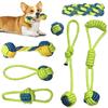CANPLUS Dog Popular Chewing Lake Natural Stress Exercise Solo Highly Teeth Pet Small Medium Large 7-Pack Toys, Rope, String, Ball, Pull-and-Tug Toy,