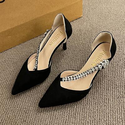 Сексуальные женские брендовые туфли на высоком каблуке, дизайнерские сандалии с кристаллами, новые летние модные вечерние платья, женские туфли-лодочки на шпильке с острым носком