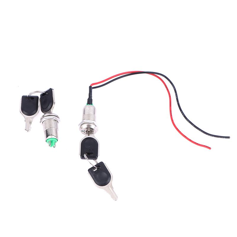 1 шт. 12 мм электронный кнопочный переключатель из цинкового сплава с 2 ключами Вкл/Выкл Блокировка телефона Безопасность Кнопка питания Трубчатые клеммы 2 положения 1А