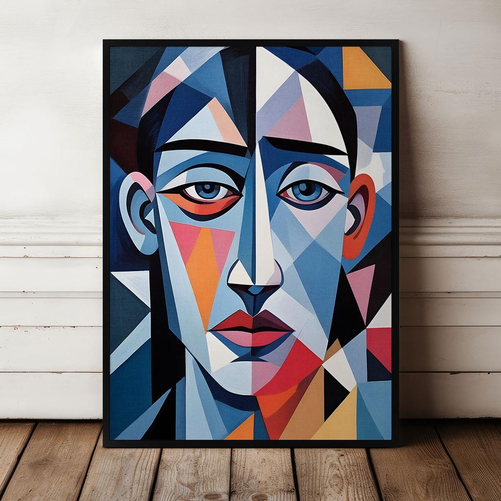 Picasso Poster Geometric Portrait In Frame