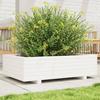 VidaXL Planter White 90x60x26.5 Cm Solid Pine Wood, Outdoor Planter, Flower Box, Plant Box, Planter 847344