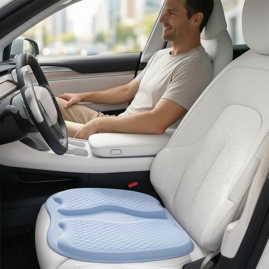 Гелевая подушка на сиденье автомобиля, дышащая охлаждающая подушка на сиденье для автомобиля, нескользящая и удобная автомобильная подушка-подкладка на переднее сиденье для водителя, кресла