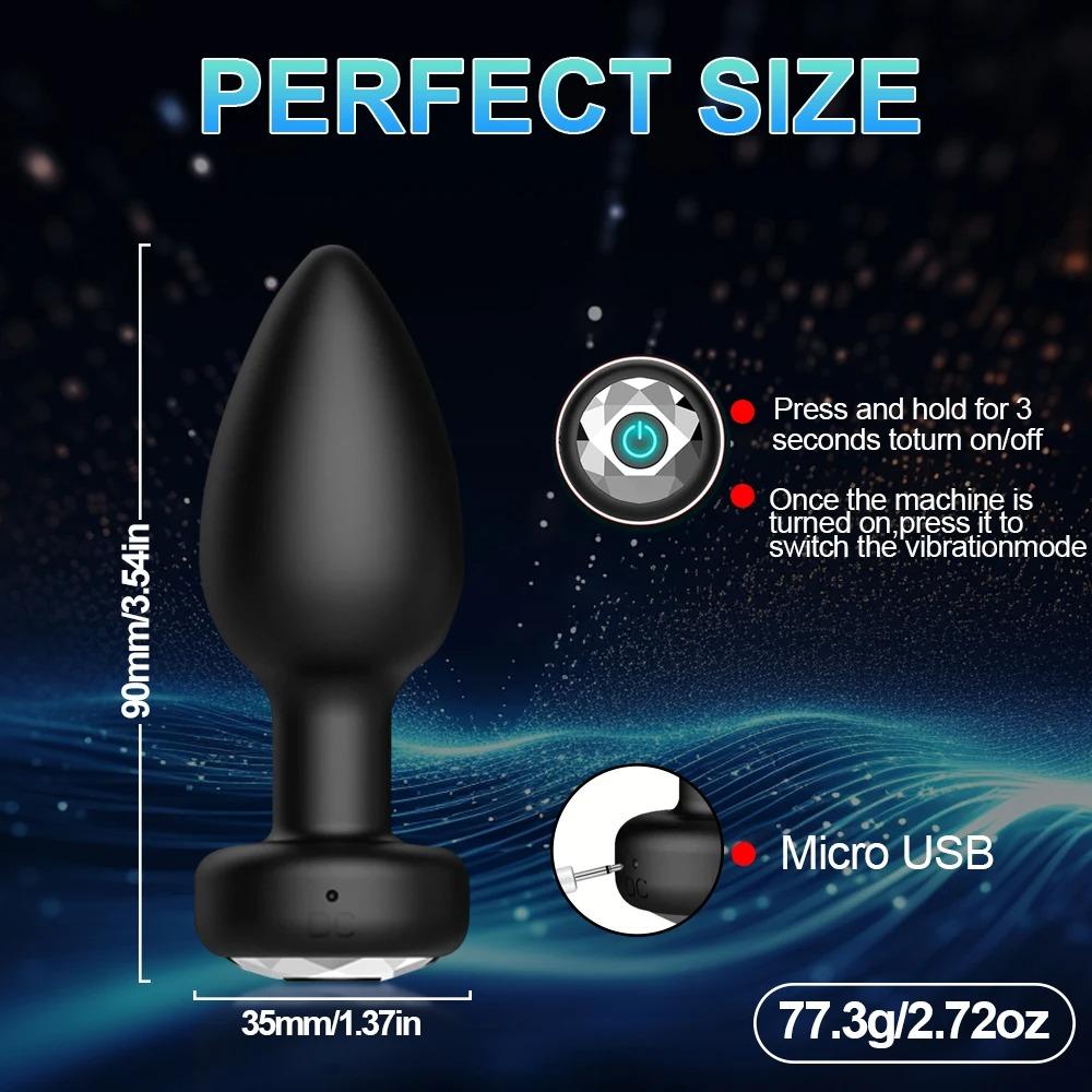 Приложение Анальная пробка Вибратор 10 скоростей Анальная пробка Простата Вибрирующий массажер Управление Женский мастурбатор Секс-игрушки для женщин мужчин