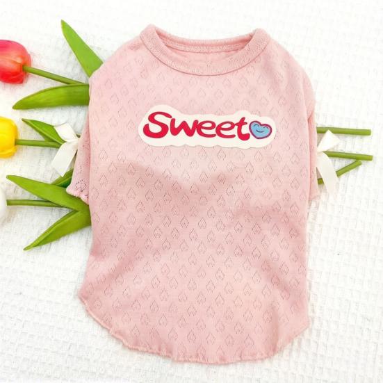 Летняя футболка для питомца с оборками, короткий рукав, милая одежда для кошек, маленьких и средних собак, дышащая летняя одежда для питомцев