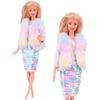 Плюшевый жилет + платье для куклы Барби 30 см, одежда, аксессуары, 1/6 BJD, игрушки для девочек, подарок на день рождения