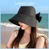 Летняя шляпа от солнца с широкими полями и бантом-бабочкой для пляжной моды на открытом воздухе