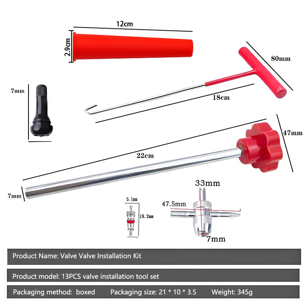 Universal Fit Tire Valve Stem Quick Change Kit for Cars, Trucks, Bicycles EasyReplacement Tool-001