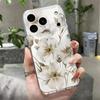 Чехол для iPhone 17 Pro Max Чехол iPhone 16 Pro Max 15 14 13 11 17E 16E Печать Белые Цветы Ударопрочный Прозрачный Мягкий ТПУ Силиконовый Чехол