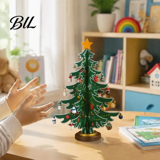 DIY Holiday Countdown Decoration Wooden Christmas Tree Advent Calendar 2026, 24-Day Tabletop Xmas Party Atmosphere Decor Ornaments for Supplies, Home