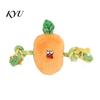 Puppy Training Toy Stuffed Vegetable Dog Toy, Interactive Squeaky Chew Plush Carrot Eggplant Dental Cleaning Green Pepper with Rope Arm for