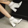 Fashion Autumn Winter Women's Shoes Vintage Pointed Toe High Heeled Chelsea Zipper Short Boots Heels Women Rivet Ankle Boots for Women