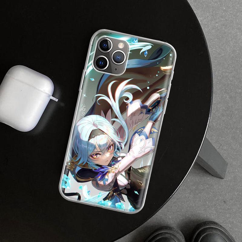 Чехол для телефона Genshin Impact Eula для iPhone 11 12 13 Mini 14 15 Plus 16 Pro Max 17 Air 7 8 + SE Арт Индивидуальный Fundas 11 12