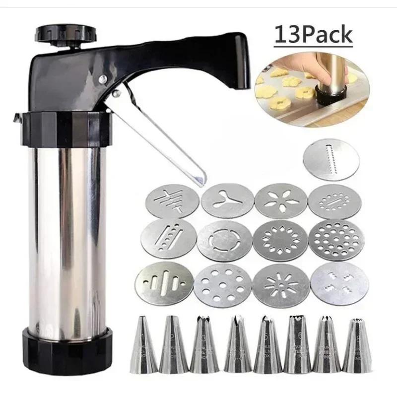 Stainless Steel Cookie Maker Press Kit Manual Churros Maker Machine Cookie Biscuit Press Kit or Making and Decorating Cookies