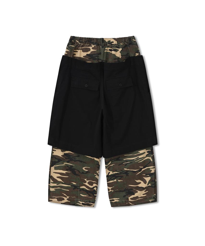 ANGLAN Double Waist Layered Pants - Camo