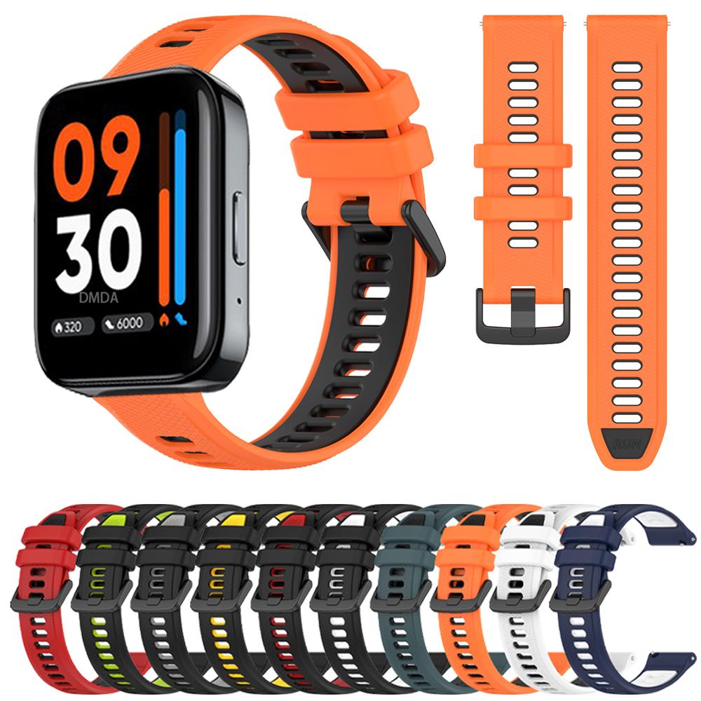 Силиконовый ремешок 20 мм 22 мм для Realme Watch S Pro Ремешок для Realme Watch 3 2 Pro Браслет Замена Спортивные браслеты Аксессуар
