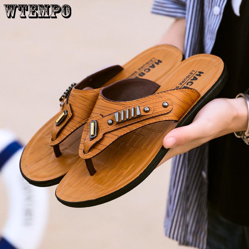 Fashion Outdoor Beach Shoes Slippers Simple Pinch Flip Flops Men's Sandals Handmade Shoes