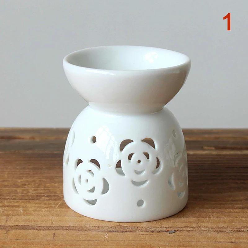 Aroma Burner Ceramic Crafts Handmade Hollow Flower Pattern Essential Oil Burner Candle Lamp Many Style Home Office Crafts Decor