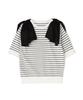 Natural Beauty Basic Sweater with Shoulder Ribbons Women's Off-Border