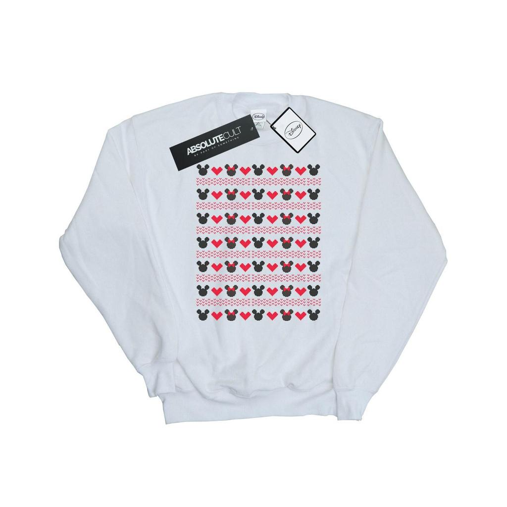 Disney Mens Mickey And Minnie Christmas Hearts Sweatshirt